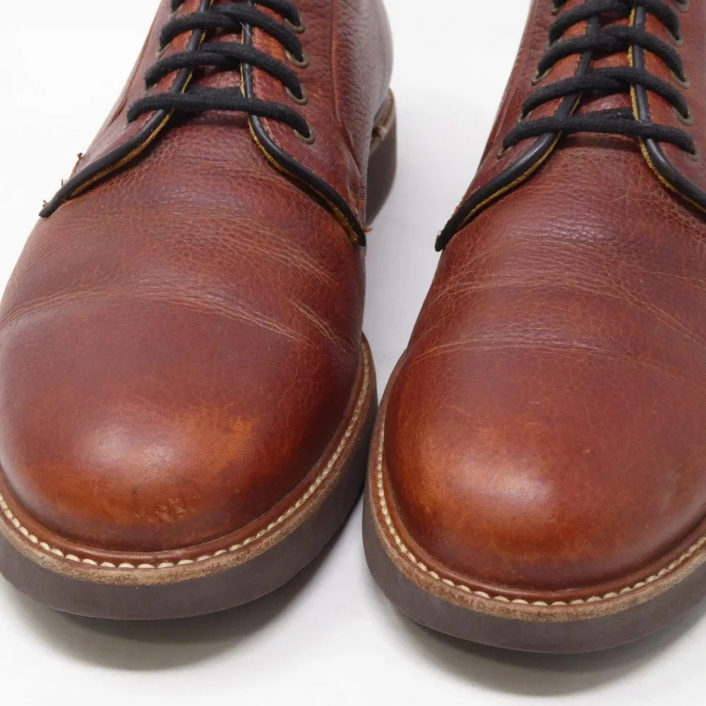Samuel Hubbard Mens Highlander Oxfords Brown Pebbled Leather 10